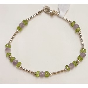 Bracciale peridoto e ametista