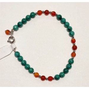 Bracciale malachite e agata corniola