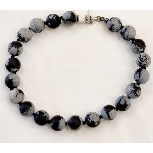 Bracciale ossidiana fiocco di neve