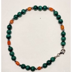 Bracciale Malachite e corallo