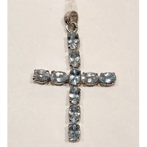 Ciondolo in argento e topazio azzurro