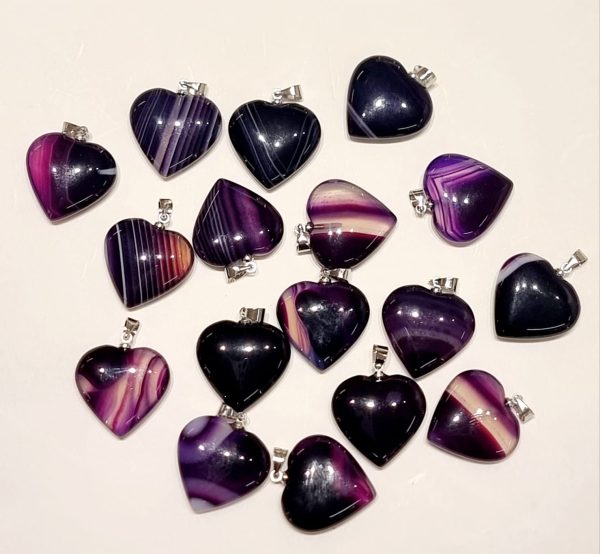 Ciondolo cuore pietre varie - immagine 8