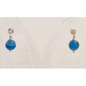 Orecchini agata blu