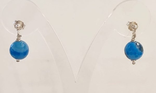 Orecchini agata blu