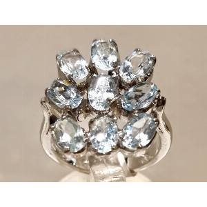 Anello topazio azzurro