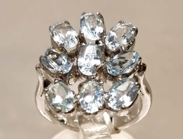Anello topazio azzurro