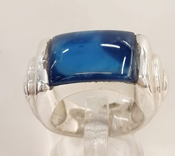 Anello agata blu