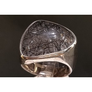 Anello quarzo  tormalinato