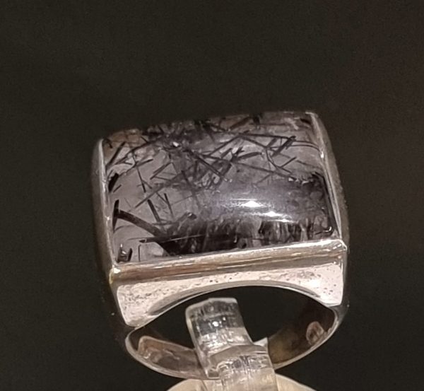 Anello quarzo tormalinato