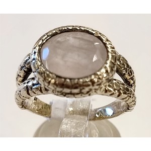 Anello argento e quarzo rosa