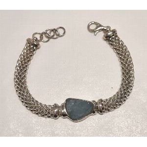 Bracciale argento e acquamarina