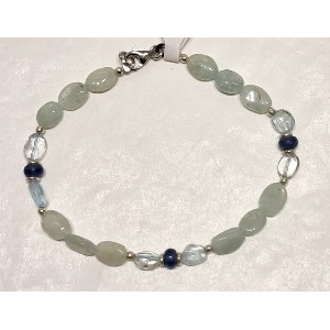Bracciale acquamarina e cianite
