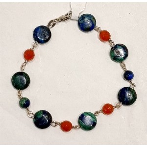 Bracciale azzurrite e agata corniola