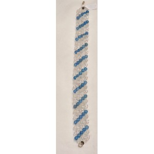 Bracciale quarzo bianco e agata blu