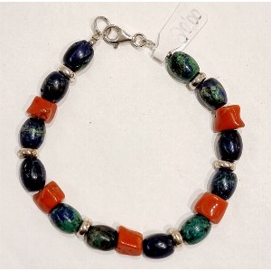 Bracciale azzurrite e Corallo