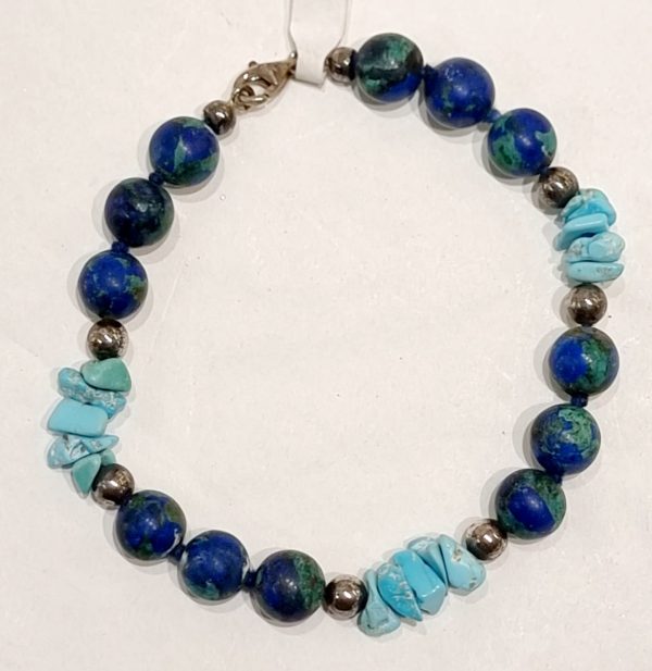 Bracciale in azzurrite e turchese