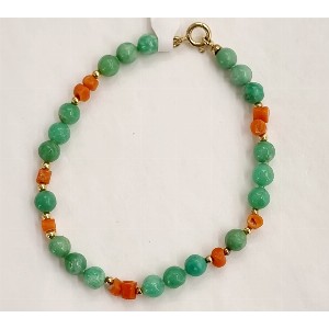 Bracciale crisoprasio e corallo