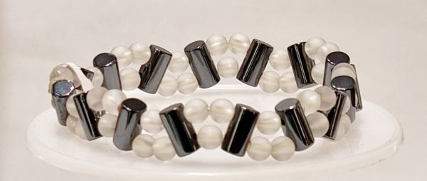 Bracciale quarzo e ematite