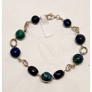 Bracciale argento e azzurrite