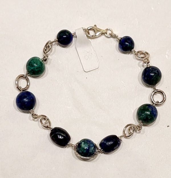 Bracciale argento e azzurrite