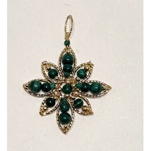 Ciondolo in argento e malachite