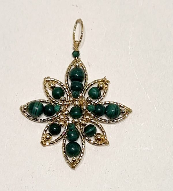 Ciondolo in argento e malachite