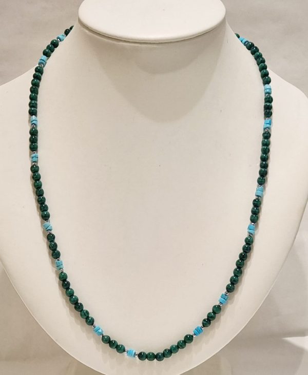 Collana in malachite e turchese