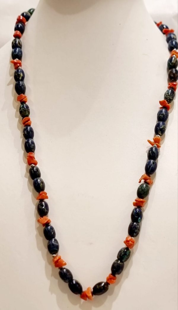 Collana azzurrite e corallo