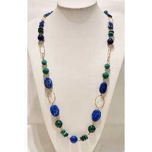 Collana Lapislazzuli e Malachite