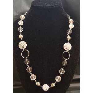 Collana argento e quarzo bianco
