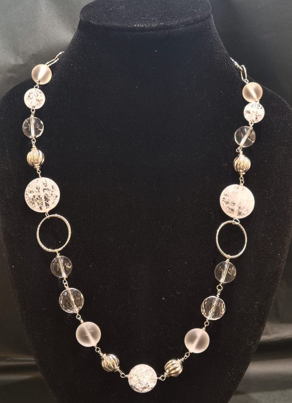 Collana argento e quarzo bianco