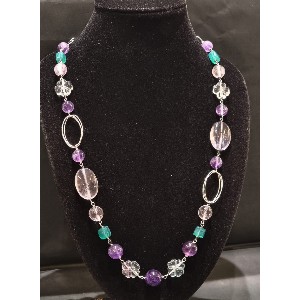 Collana fluorite e ametista