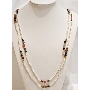 Collana tormalina e perle di fiume