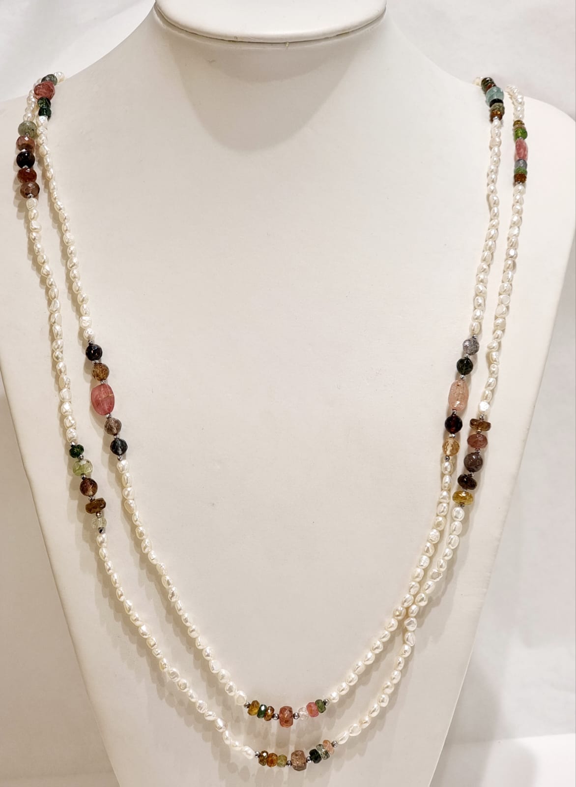 Collana tormalina e perle di fiume
