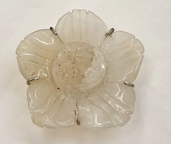 Fiore per applicazione in agata e argento