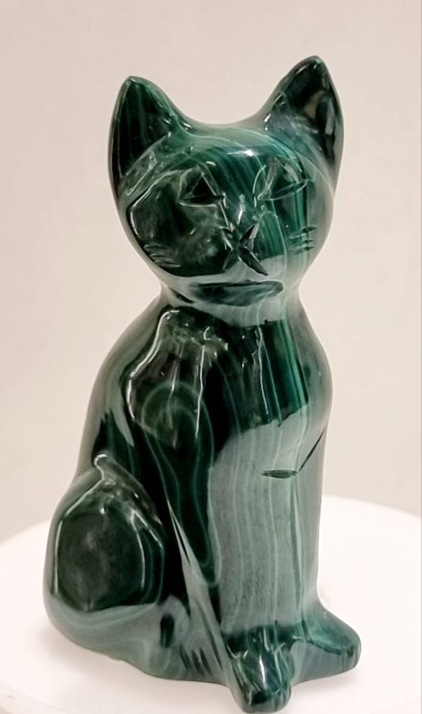 Gatto in malachite