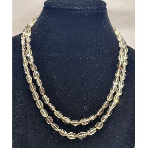 Girocollo topazio lemon chiusura in oro bianco