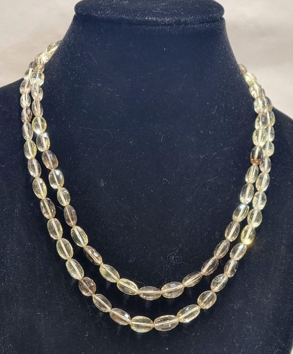 Girocollo topazio lemon chiusura in oro bianco