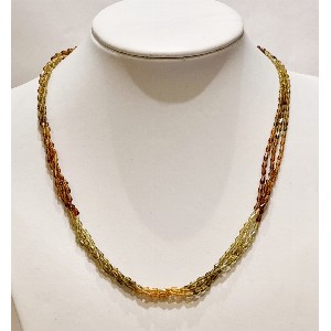Collana in topazio e prasiolite