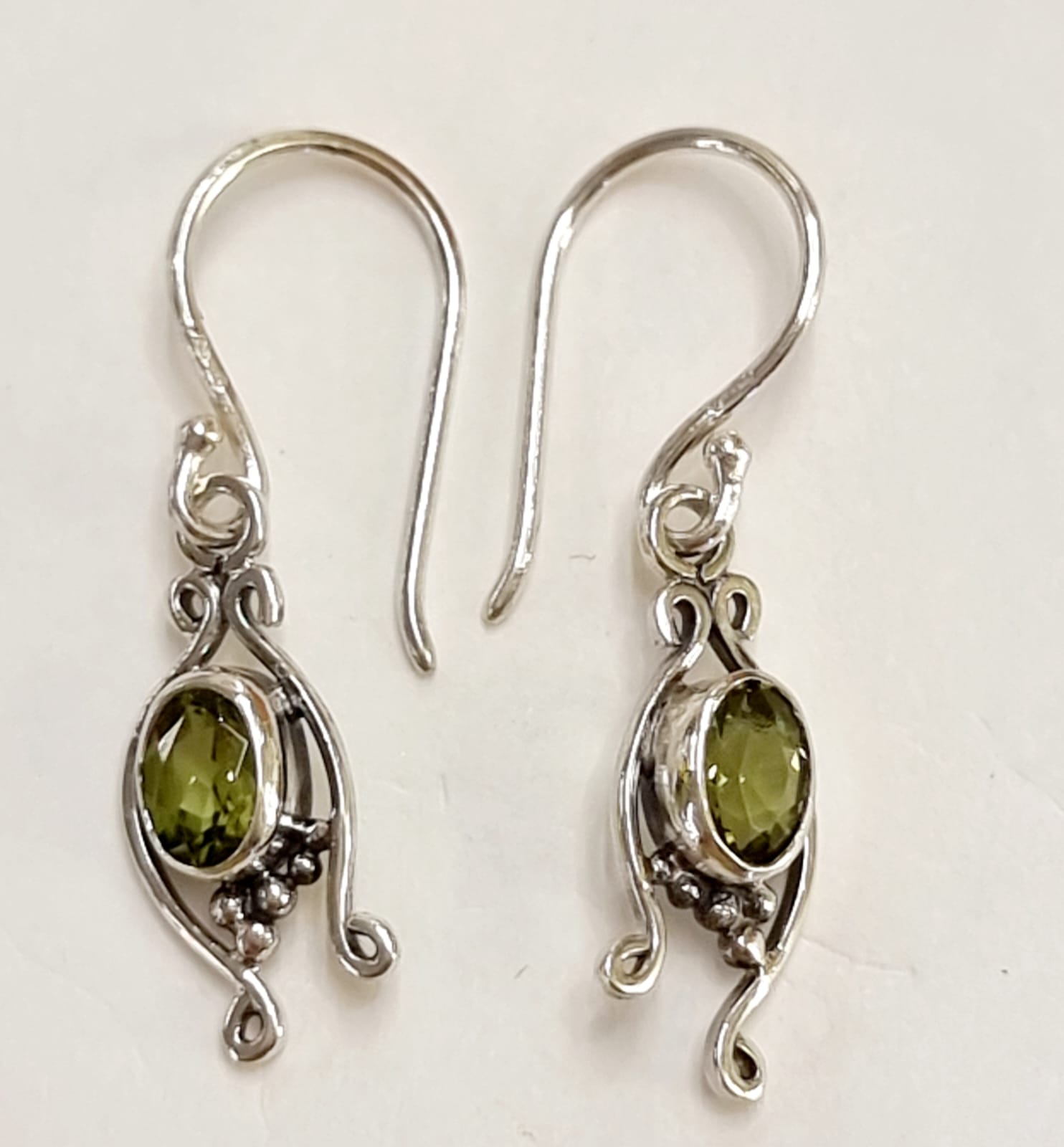 Orecchini argento e peridoto