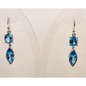 Orecchini argento e topazio azzurro