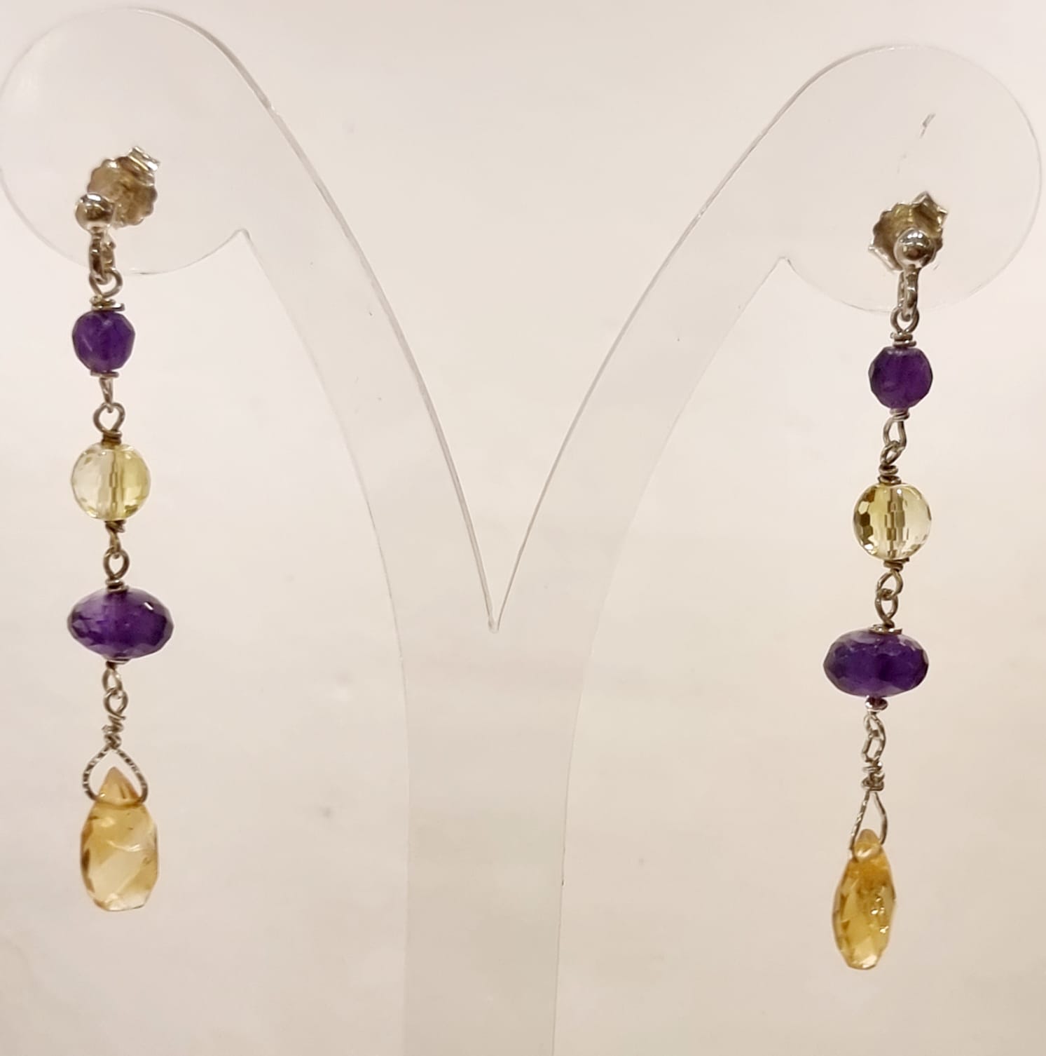 Orecchini quarzo e ametista