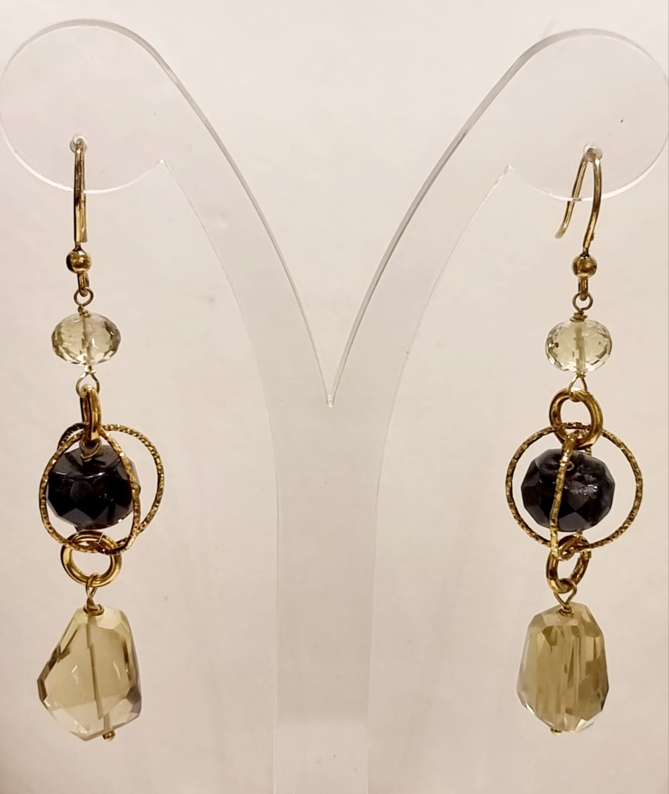 Orecchini topazio lemon e granato