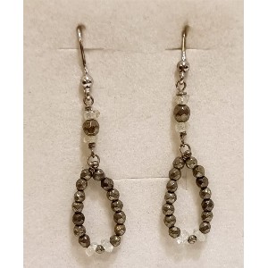 Orecchini pirite e labradorite