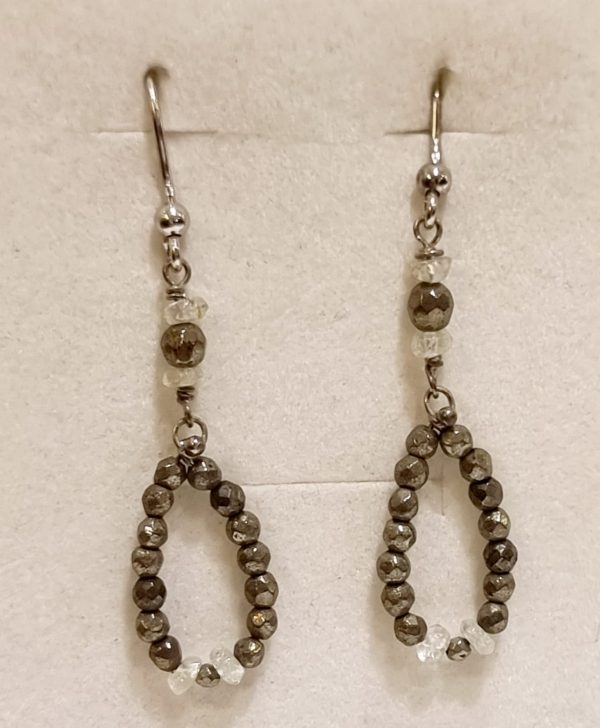 Orecchini pirite e labradorite