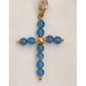 Ciondolo in oro 18 kt e agata blu