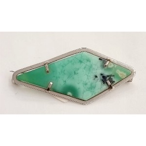 Spilla in argento crisoprasio