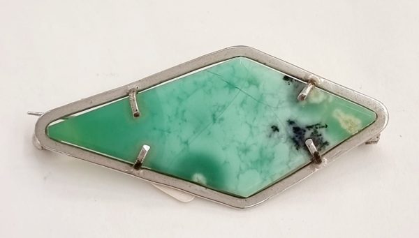 Spilla in argento crisoprasio