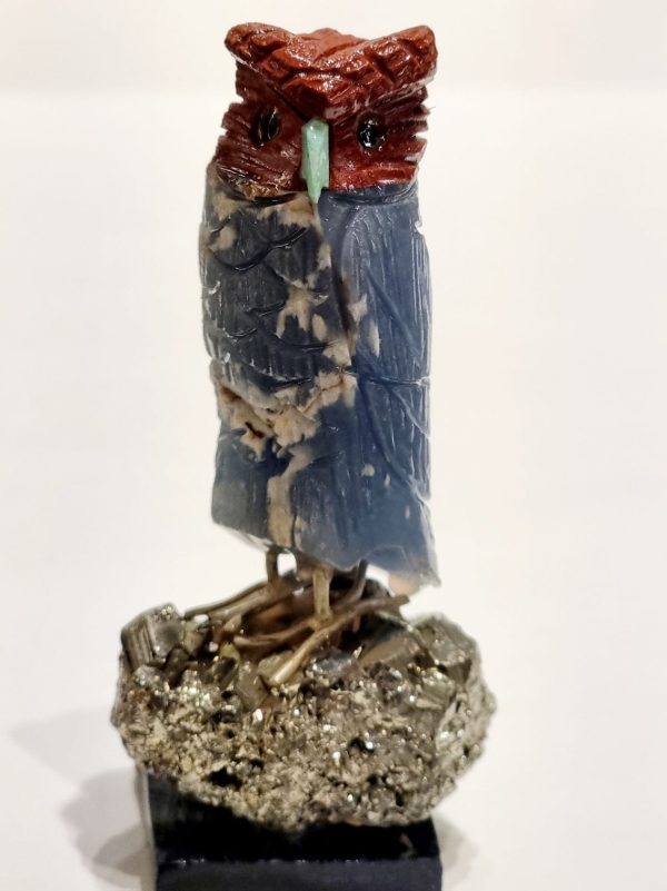 Uccelli in pietra dura su base minerale grezzo - immagine 2