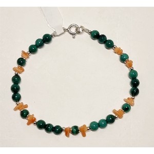 Bracciale malachite e corallo